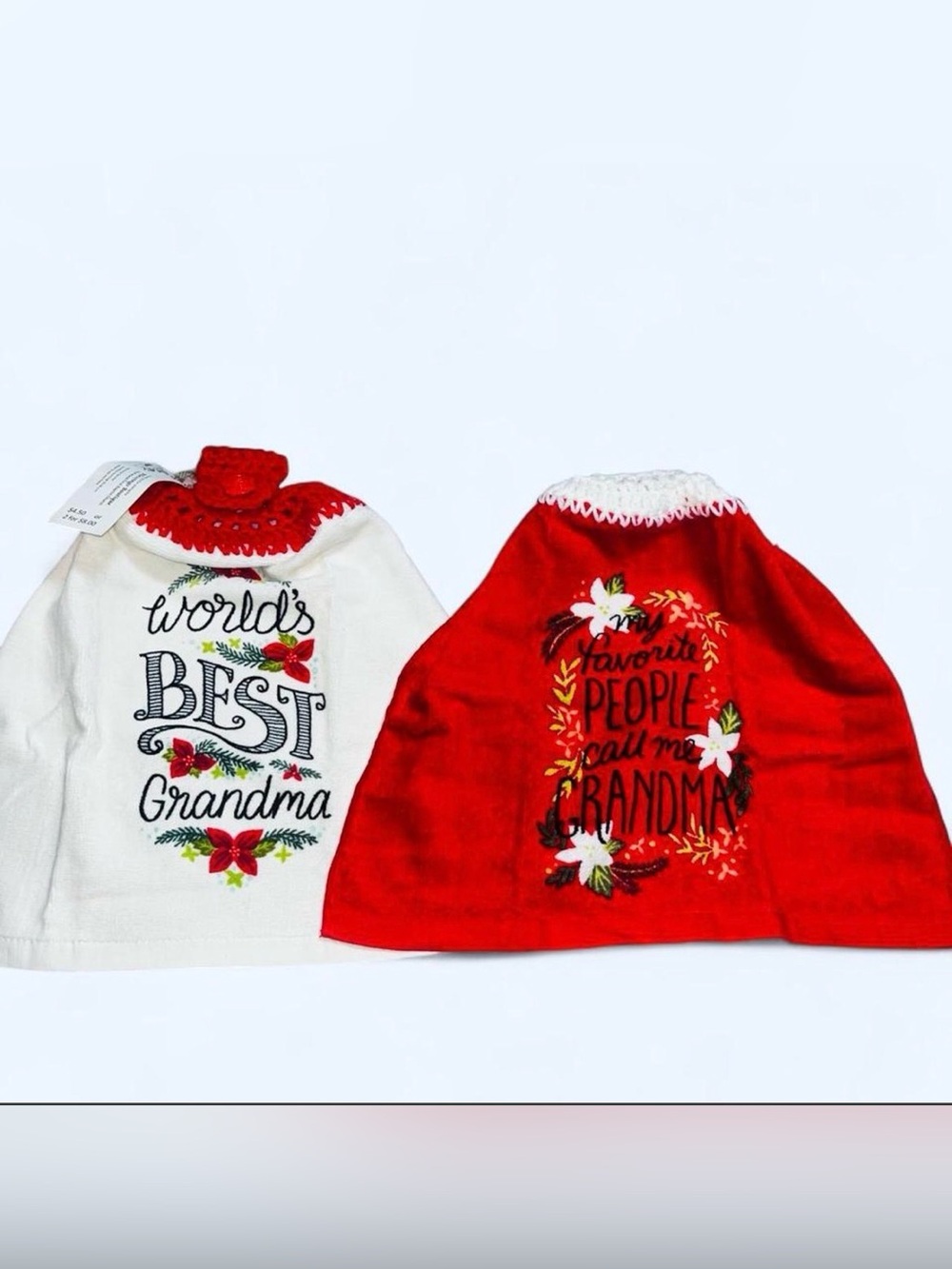 Festive Red & Cream Holiday Hand Towel Gift Set